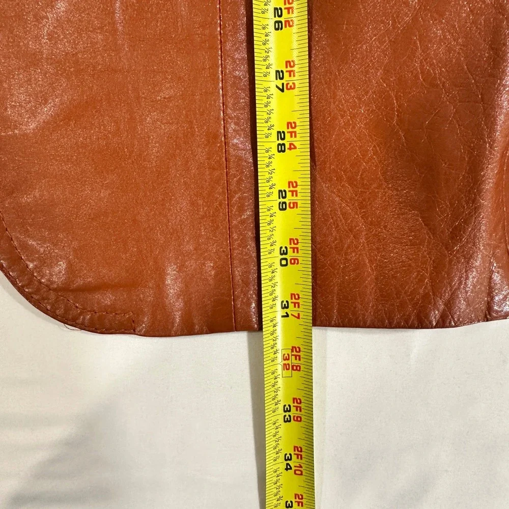 Pierre Fossey Designers Originals Genuine Leather Blazer 42 Brown Vintage Jacket